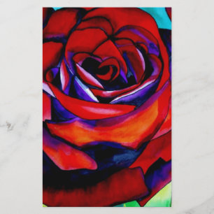 Red Rose macro flower original art