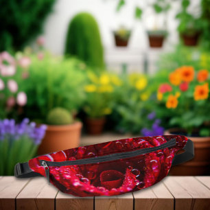 Red Rose Macro Photography Botanical Bum Bags