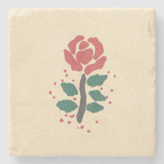 RED ROSE MARBLE COASTER