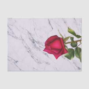 Red Rose Marble Modern Glam Bridal Shower Party Tissue Paper