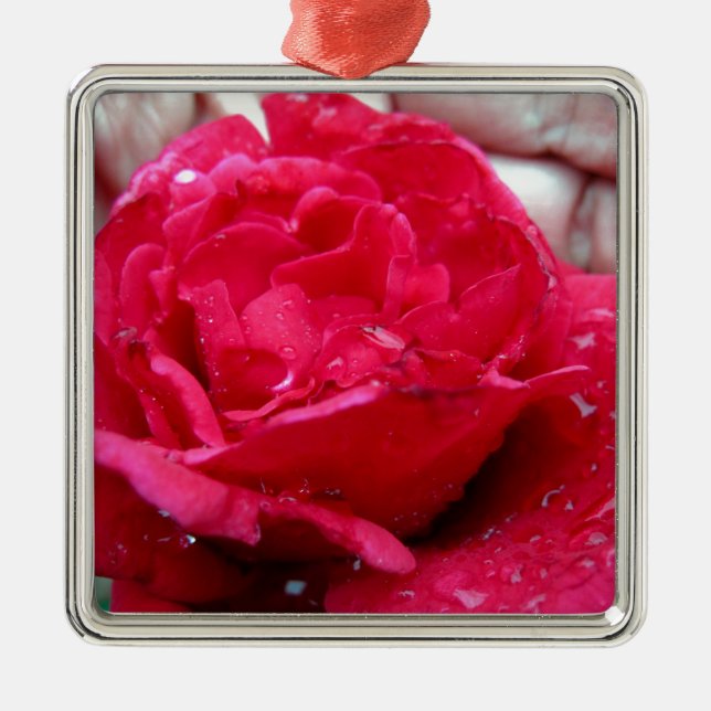 Red Rose Metal Tree Decoration (Front)