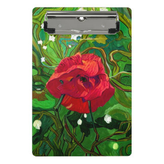 RED ROSE MINI CLIPBOARD