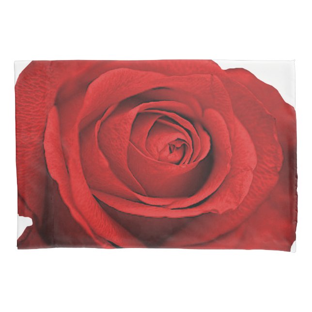 Red Rose Modern Rustic Glam Elegant Shabby Chic Pillowcase (Front)