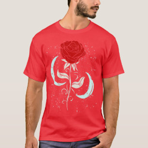 Red Rose Moon Goth Gothic Halloween T-Shirt