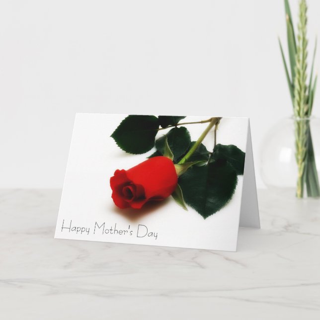 Red Rose Mother's Day Card (Front)