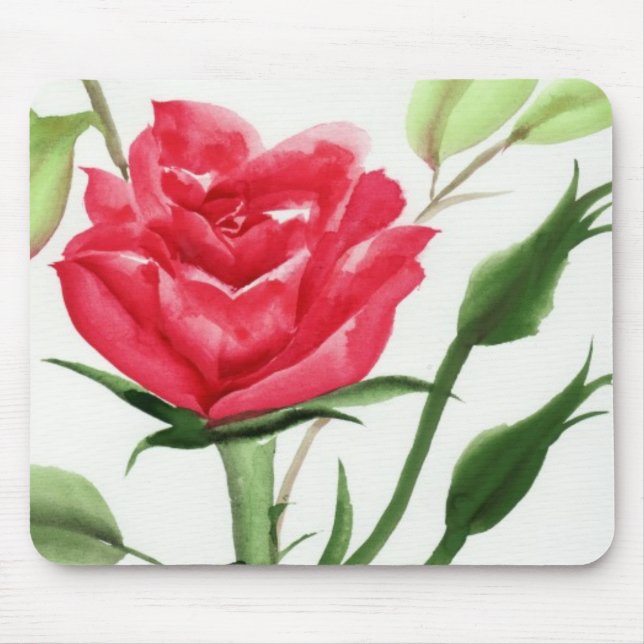 Red Rose Mouse Mat (Front)