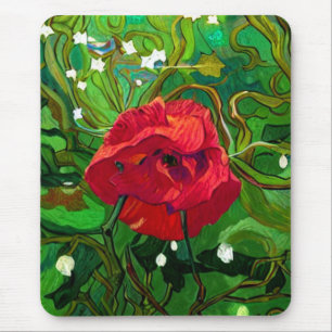 RED ROSE  MOUSE MAT