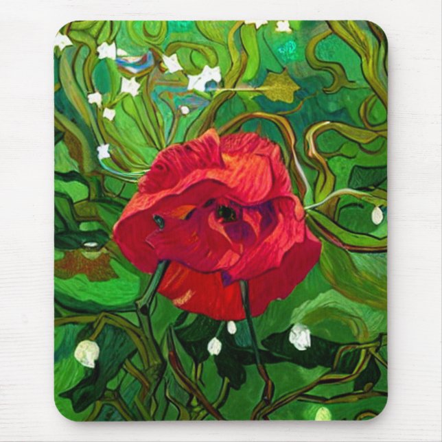 RED ROSE  MOUSE MAT (Front)