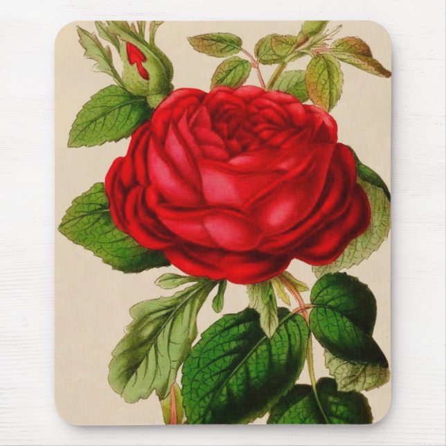 Red Rose Mouse Mat (Front)