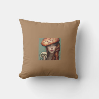 red rose mushroom lover artist designer cushion