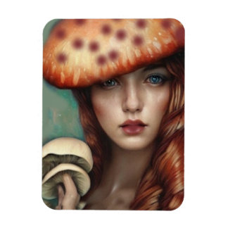 red rose mushroom lover artist designer magnet