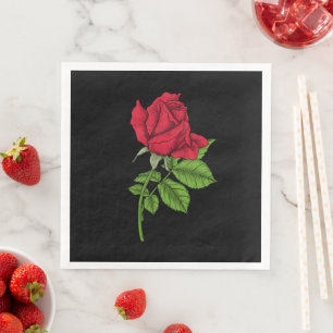 Red rose napkin