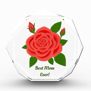 Red Rose Octagonal Mother's Day Photo Block
