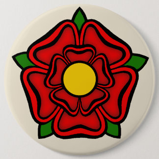 Red Rose of Lancaster, England Emblem of Royalty 6 Cm Round Badge