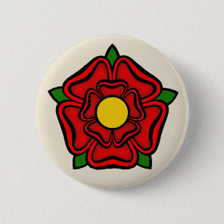 Red Rose of Lancaster, England Emblem of Royalty 6 Cm Round Badge