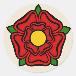 Red Rose of Lancaster, England Emblem of Royalty Classic Round Sticker