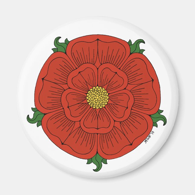 Red Rose of Lancaster Magnet (Front)