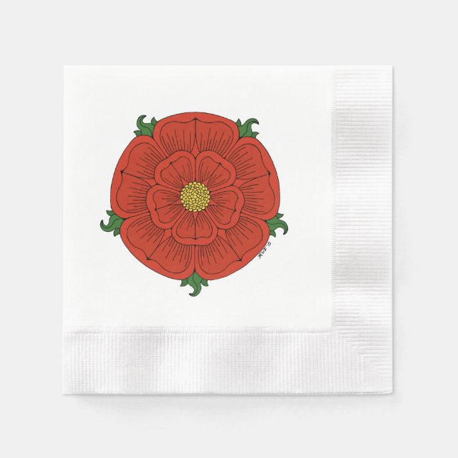 Red Rose of Lancaster Napkin (Front)