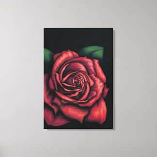 Red Rose on Black Background Canvas Print