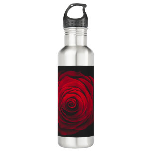 Red rose on black background vintage effect 710 ml water bottle