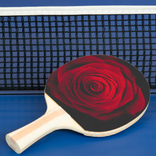 Red rose on black background vintage effect ping pong paddle