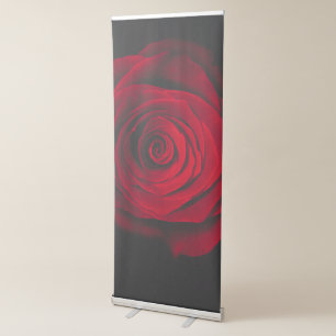 Red rose on black background vintage effect retractable banner