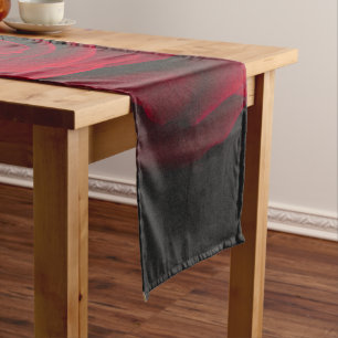Red rose on black background vintage effect short table runner
