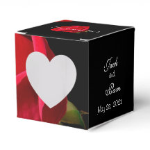 Red Rose on Black Heart favour box- customise