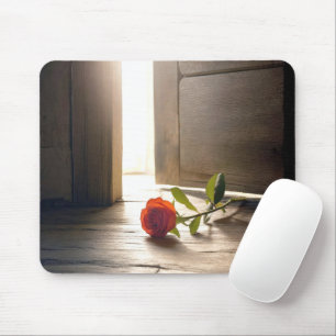 Red Rose on the Floor in Sunshine Mouse Mat
