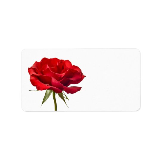 Red Rose on White - Customised Roses Template Address Label