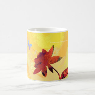 Red Rose on Yellow Coffee Mug