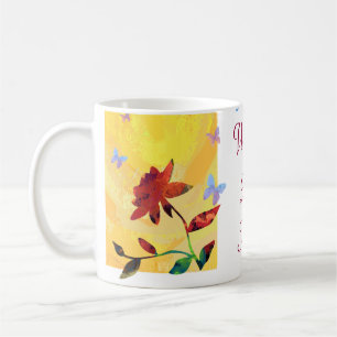 Red Rose on Yellow Worlds Best Mum Mug