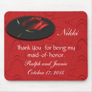 Red Rose onBlkGraphic,customise Mouse Mat