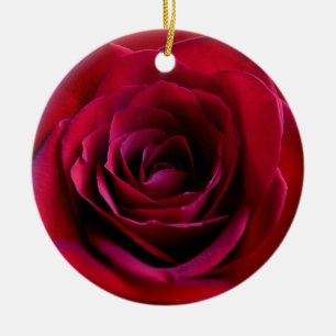 Red Rose Ornament Personalised Rose Decorations