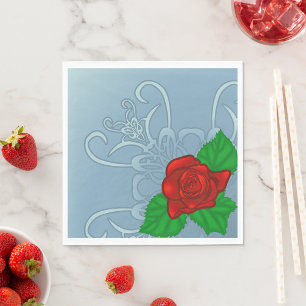 Red Rose Paper Napkins