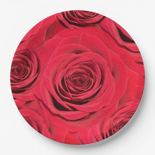 Red rose paper plate (Front)