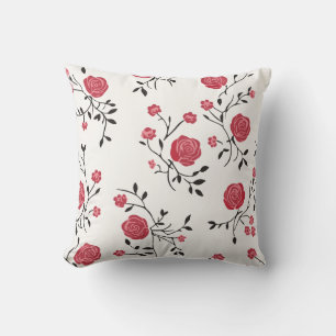 Red rose pattern cushion