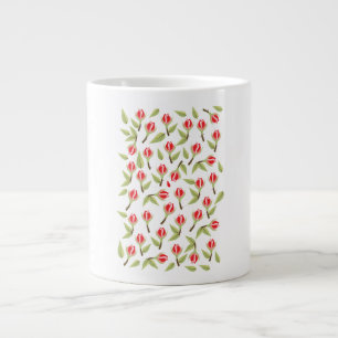 Red Rose Pattern Large Coffee Mug