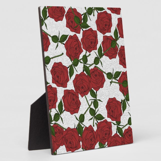 Red Rose Pattern Plaque (Side)