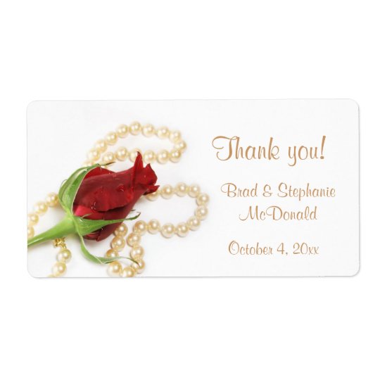 Red Rose Pearls Label Shipping Label