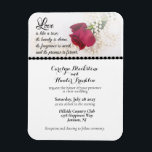 Red Rose & Pearls Wedding Magnet<br><div class="desc">This design features one red rose with a beautiful string of pearls,  and a quote about love,  to give your wedding an elegant vibe.</div>