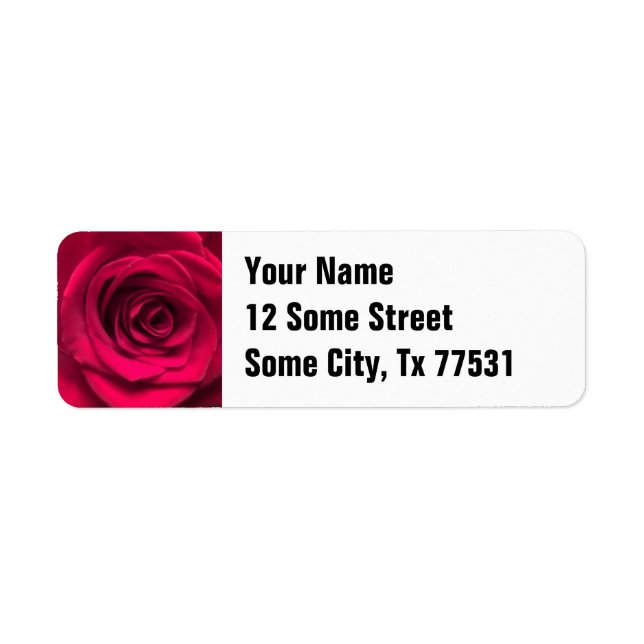 Red Rose Personalised Address Labels (Front)