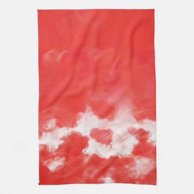 Red Rose Petals Painting Art 2 - Kitchen Towel (Vertical)