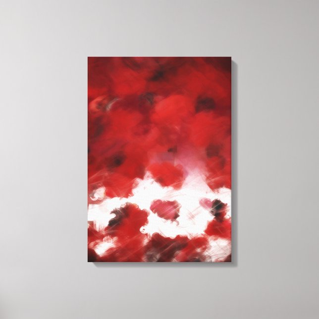 Red Rose Petals Painting Art 2 - Wrapped Canvas (Front)