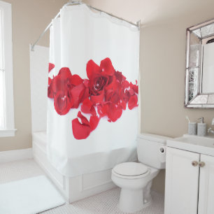 Red Rose Petals Shower Curtain
