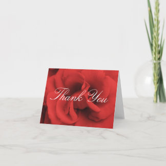 Red Rose Petals Thank You Card