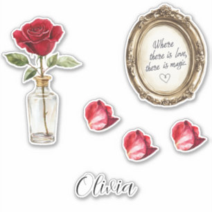 Red Rose Petals Vase