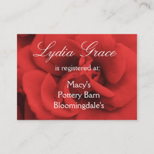 Red Rose Petals Wedding Registry Cards