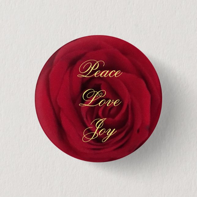 Red Rose Photo 3 Cm Round Badge (Front)