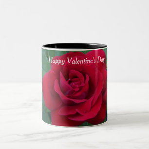 Red Rose Photo Two-Tone Coffee Mug